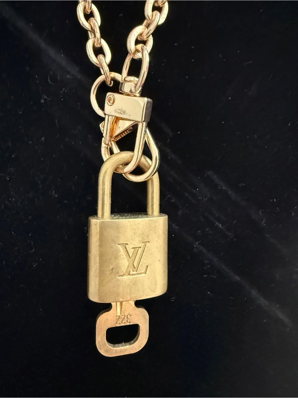 Louis Vuitton Gold Padlock Pendant Necklace